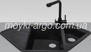 Гранітна мийка Argo Angolo чорна